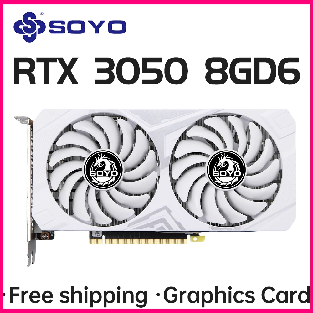 بطاقات الرسومات SOYO RTX 3050 8G/6G GDDR6 GPU NVIDIA PC مكونات الكمبيوتر PCI Express X16 4.0 بطاقة فيديو الألعاب RTX3050 جديد #4