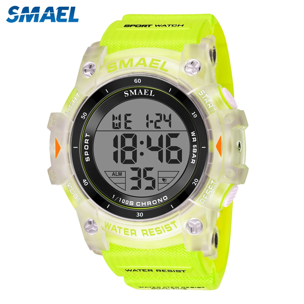 SMAEL Mens LED Digital Sports Watch Waterproof Multifunction Stopwatch Alarm Clock Lightweight Sports Wristwatch Montre Homme