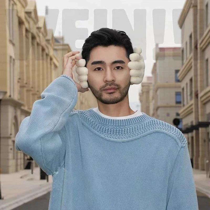 غطاء للأذنين اليدوي يحافظ على الدفء والمضحك للأزواج مع غطاء للأذنين اليد الدافئة لإرسال الأصدقاء محاكاة ساخرة محشوة أفخم هدية عيد الميلاد