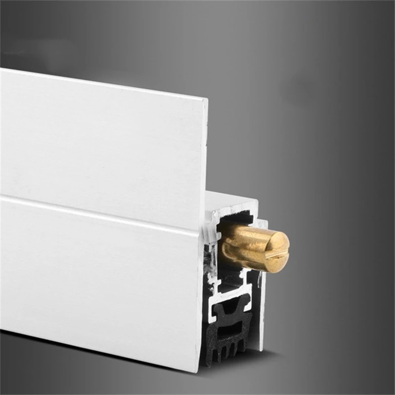 

Custom Automatic Door Seals Hotel Home Wooden Door Bottom Sweep Seal Strip Aluminium Holder + Rubber Hotel Residential Silver