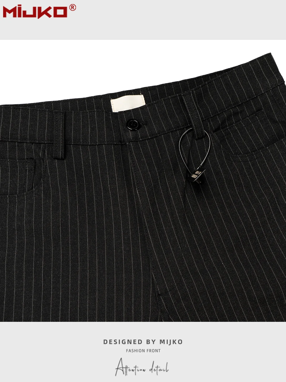 MIJKO 남성과 여성 스트라이프 플레어 바지 패션 긴 바지 혈액 얼룩 잉크 정장 바지