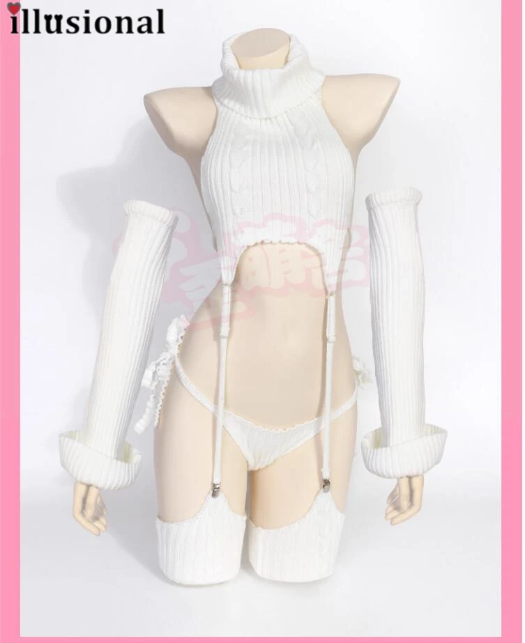 illusional Sexy Knitwear sweater hot girl underwear private photo shoot cosplay costume