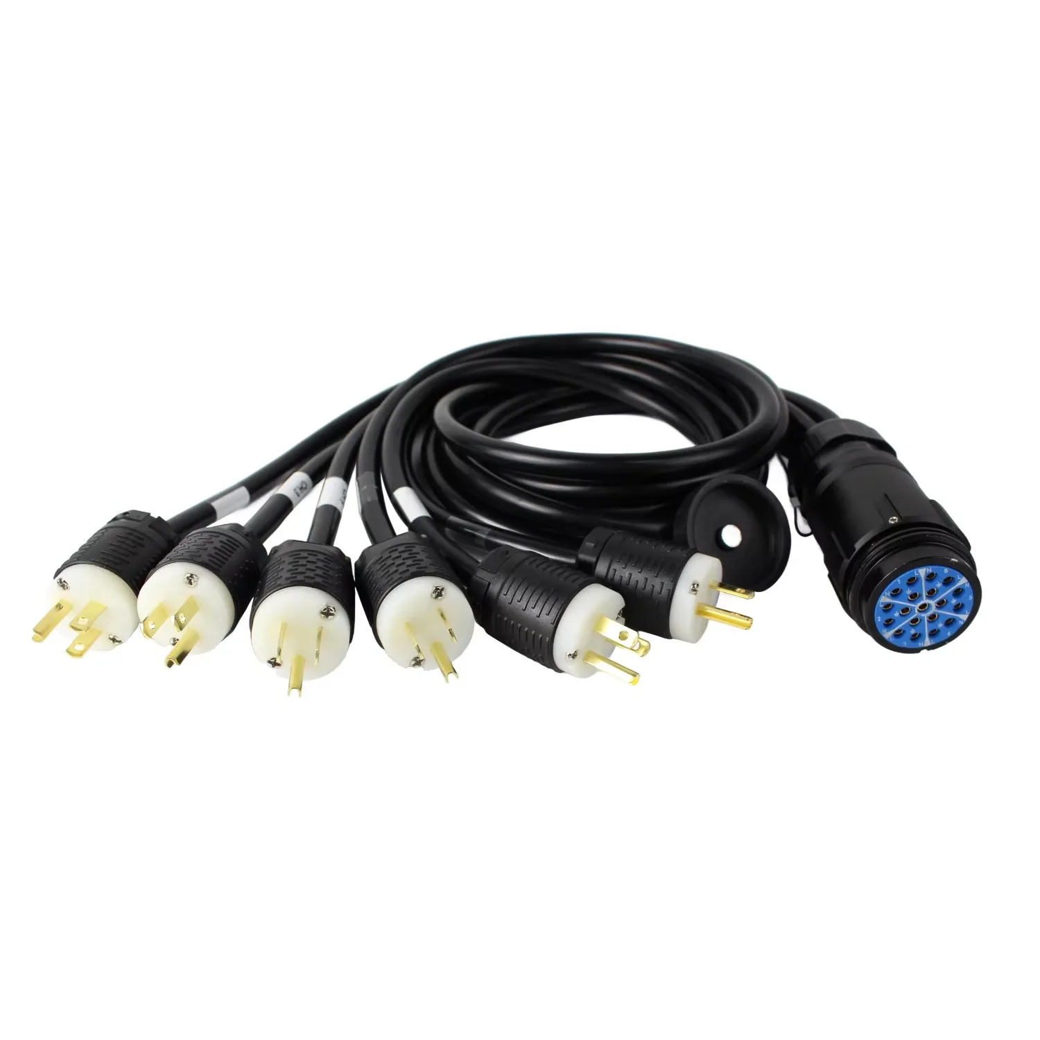 FCONNR Pro Stage 12AWG 19Pin Socapex  Female to Edison 15A Plugs Break in Cables