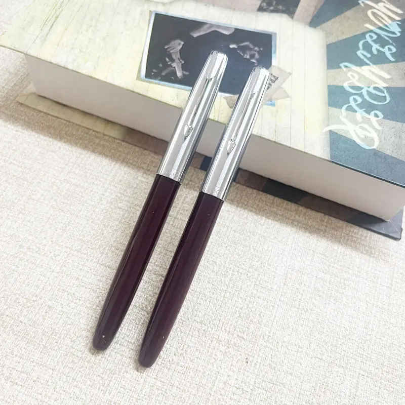 NEW Wingsung 601 Press Piston Fountain Pen Iridium EF/F Nib Steel Cap Vacumatic Resin Ink Pen School Stationery Supplies