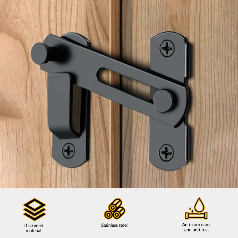 Door Lock Guard Latch Bolt 180 Degree Stainless Steel Toggle Latch Sliding Barn Lock Hardware Gate Latches for Window Closet