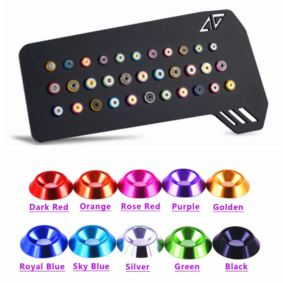 

10pcs M2 M2.5 M3 M4 M5 M6 M8 Aluminum Colorful Countersunk Umbrella Flat Head Screw Concave Conical Decorative Groove Washer