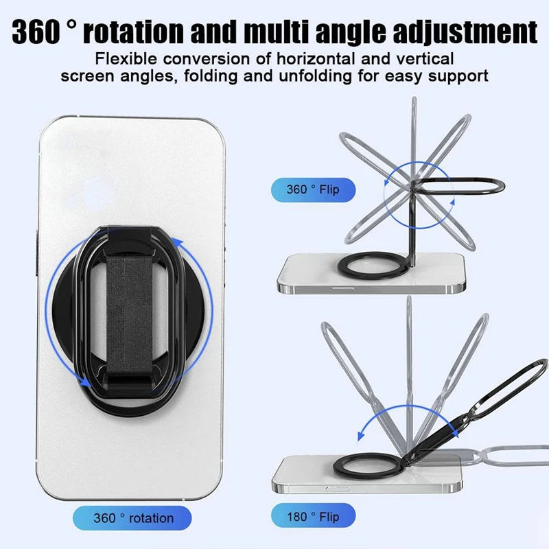 For Magsafe Phone Grip Magnetic Phone Holder Rotatable Phone Holder Mount For Iphone 12-15 Rotatable Phone Holder