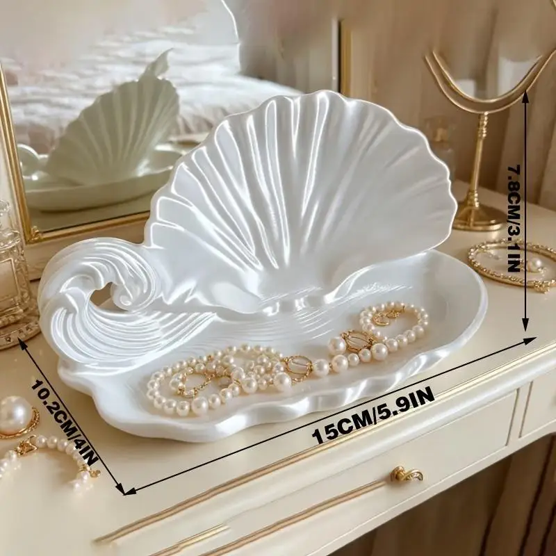 Ocean Wave Seashell Shaped Exquisite Jewelry Storage Tray Stylish Accessory Tray For Jewelry Gift Storage Ornaments