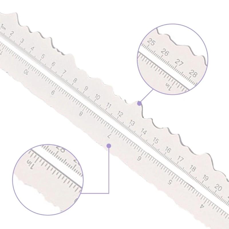 Irregular Jagged Ruler Metal Paper Tearing Ruler Craft Ruler Deckle Edged Ruler 601D