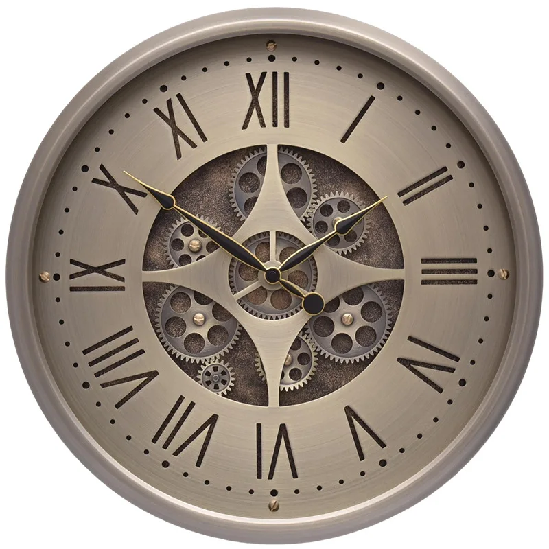 45Cm American Vintage Decorative Gear Dynamic Wall Clock