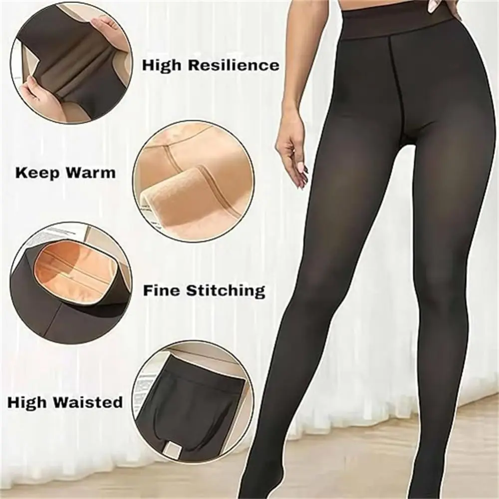 Compression Band Magic One-Seam Leggings Fleece Lined Snatch Waist Shaping Leggings One Seam Design Fleece Lined Leggings Women