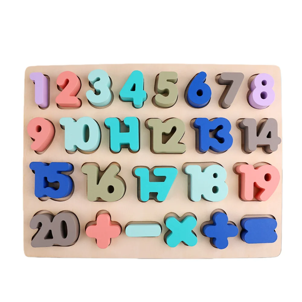 Matching Games 3D Wooden Board Mathematics Shape Cognition Alphabet Number Puzzle Colorful Early Education Kids Puzzle Toys