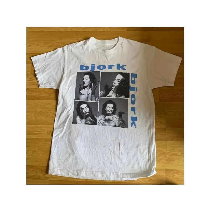 Y2K Retro T-shirt Bjork Graphic T-shirt Theme T-shirt Summer New Item Suitable for Both Men and Women