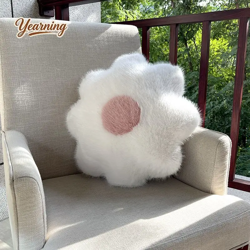 

Cute Sunflower Plush Pillow White Petal Flower Cushion Sofa Lumbar Support Birthday Gift for Girls Girlfriend Home Decor