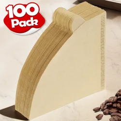 Coffee Filters, 01&02 Cone Filters, Disposable Natural Paper Filters, For Pour Over and Drip Coffee Maker