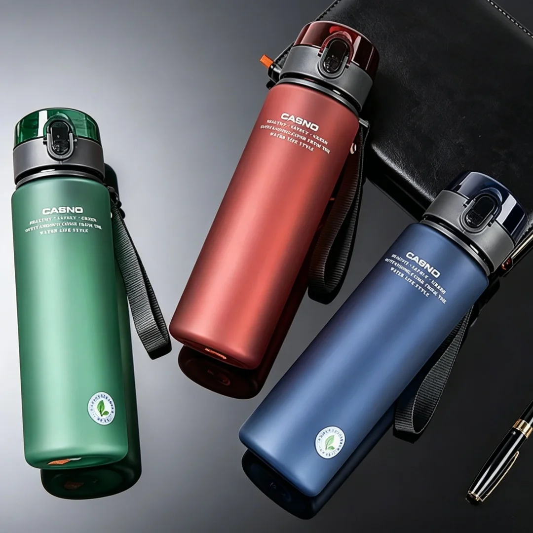 560ML Minimalist Water Bottle with Frosted High-End Texture, Lightweight & Leak-Proof, with Portable Lanyard, Ideal for Daily