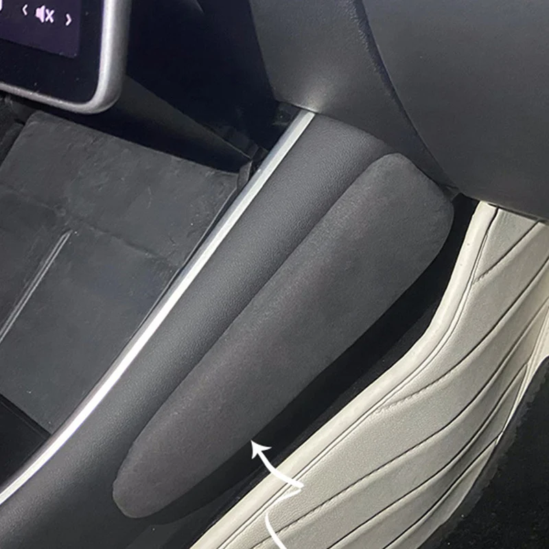 Applicable To Tesla Model 3 Model Y Special Suede Car Leg Cushion Auto Parts Interior Decoration Supplies