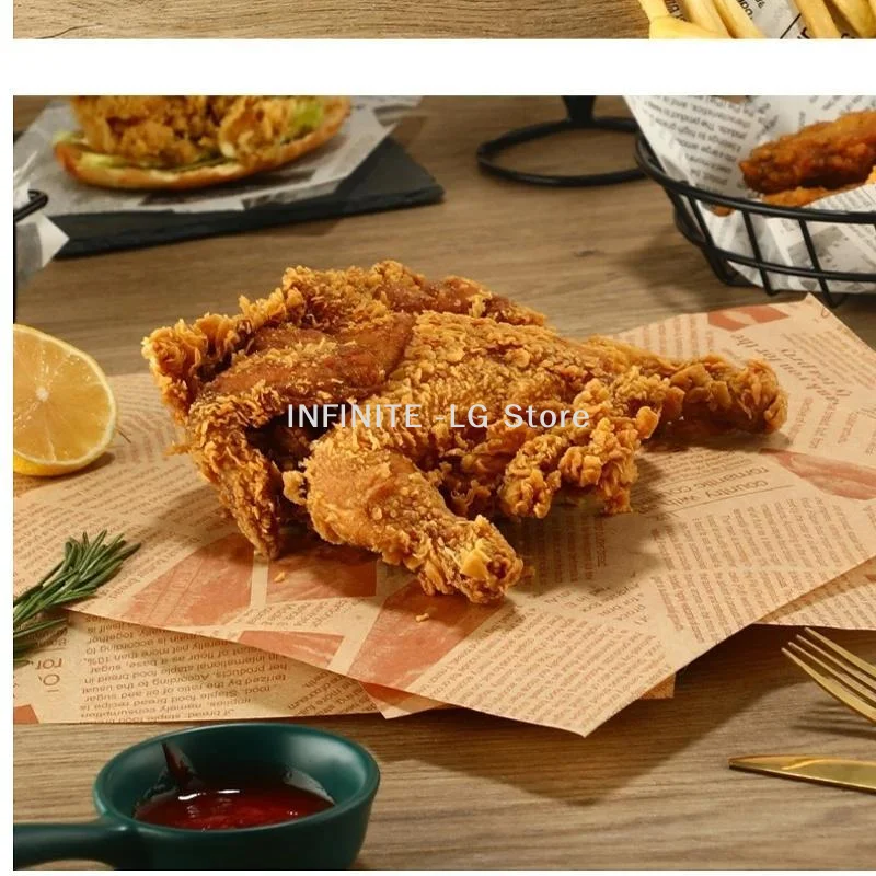 Food Grade Greaseproof Paper Oil Proof Various Patterns For Wrapping Fried Food Baking Kitchen Restaurant UseINFINITE -LG