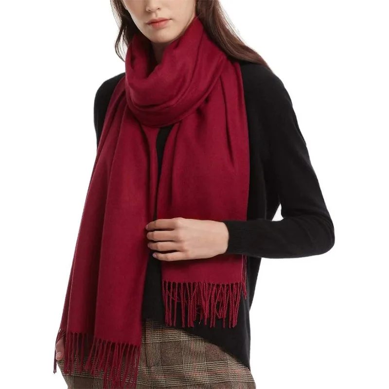 Women Cashmere Feel Shawl Wrap Soft Blanket Scarf Viscose Blend Warm Scarves For Wedding Evening Dresses Travel Flights
