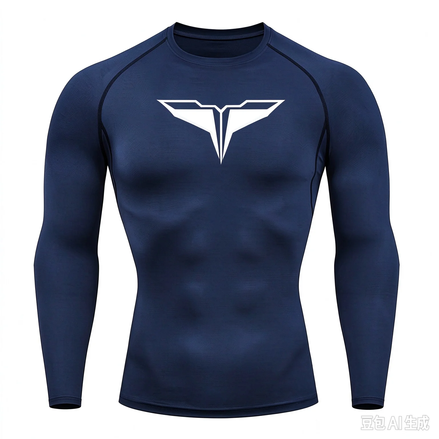Men's long sleeved fitness T-shirt for spring and autumn outdoor sports, running sportswear, top with simple flying pattern