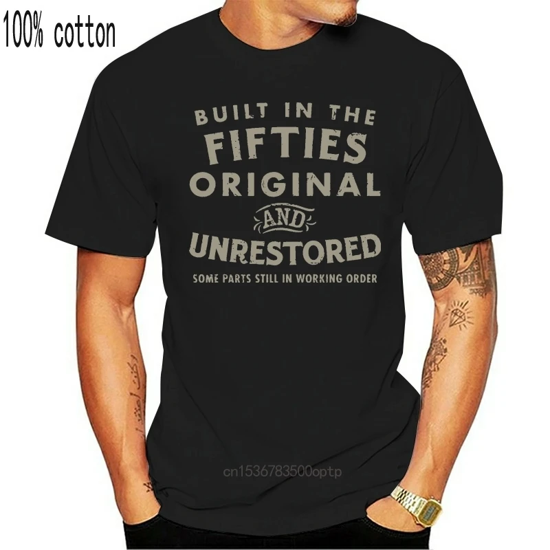 Birthday Biker 1950S Built In The Fifties Unrestored Motorcycle T Shirt Size Xl