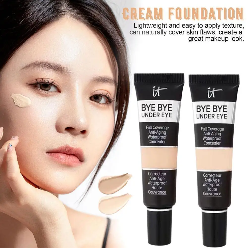 Under Eye คอนซีลเลอร์ 12ml Full Coverage ครีมสําหรับ Dark Circles & Blemishes คอนซีลเลอร์กันน้ําติดทนนาน Natural Skin Tone