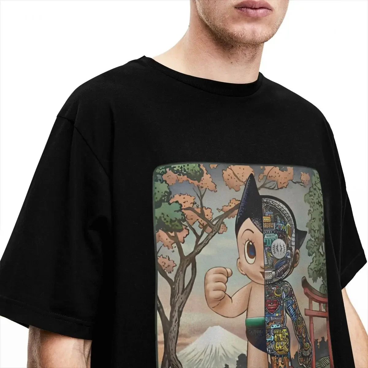 Men Women's Astro Boy Anime Astroboy Shirt Cool Robot Cotton Tops Casual Short Sleeve Round Collar Tees Birthday Gift T-Shirt