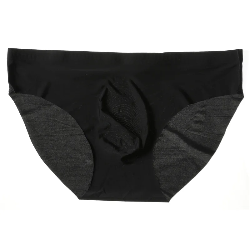 2PC Men's underwear, ice silk triangle pants, summer breathable, quick-drying, seamless and personalized bottom pants