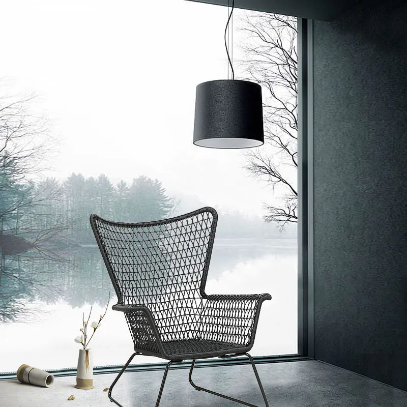 

Outdoor Courtyard Rattan Table and Chair, Artistic Leisure Design for Balcony, Rattan Chair and Table Set