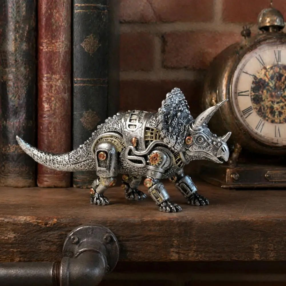 Detailed Craftsmanship Statue Steampunk Mechanical Beast Resin Figurine Vintage Gear Statue Style Desktop Decor for Office Study