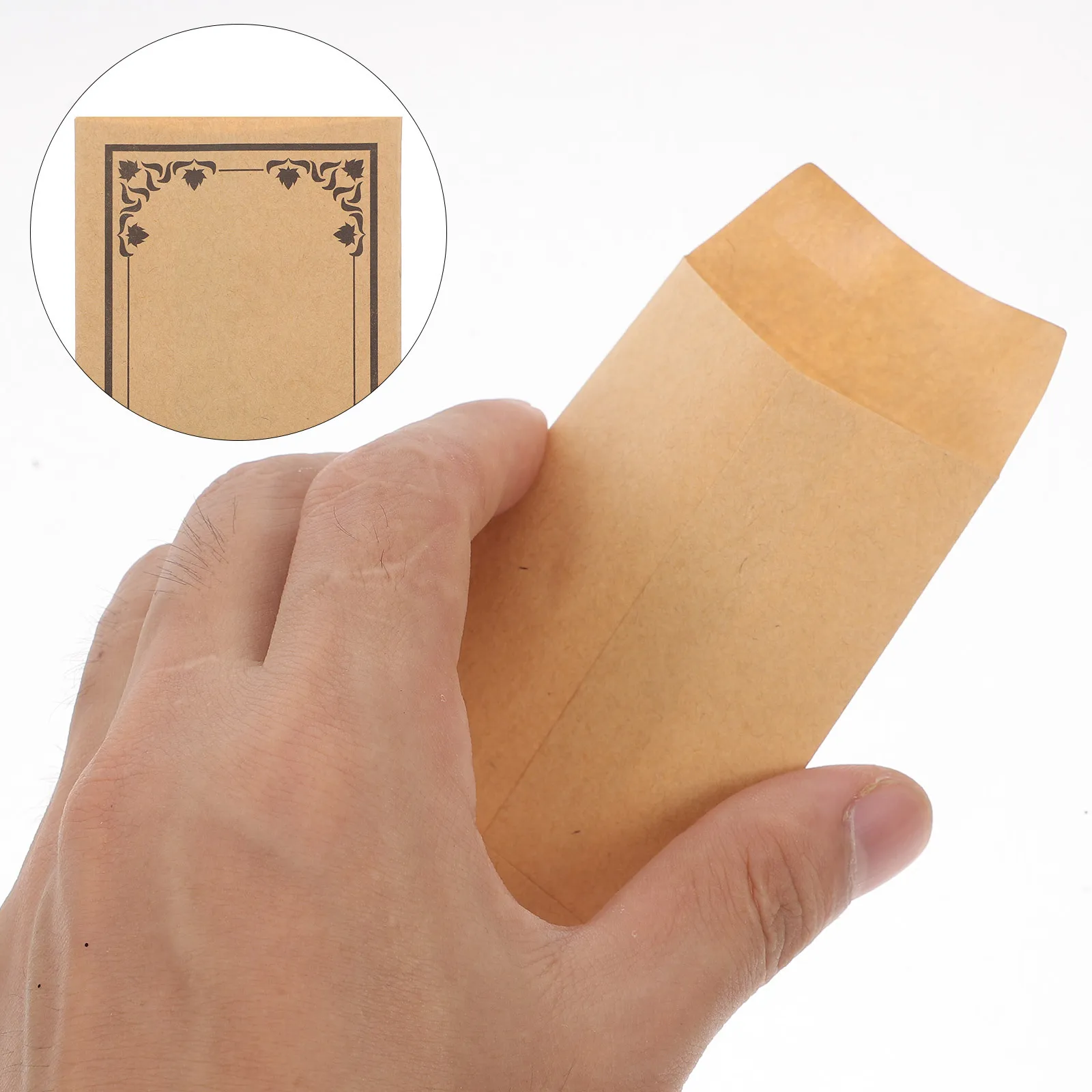 

50pcs Kraft Paper Envelopes 3.5X6 Inch Mini Self-Adhesive Coin Money Pouches For Cash Budgeting Tip Reusable Brown Wrapping