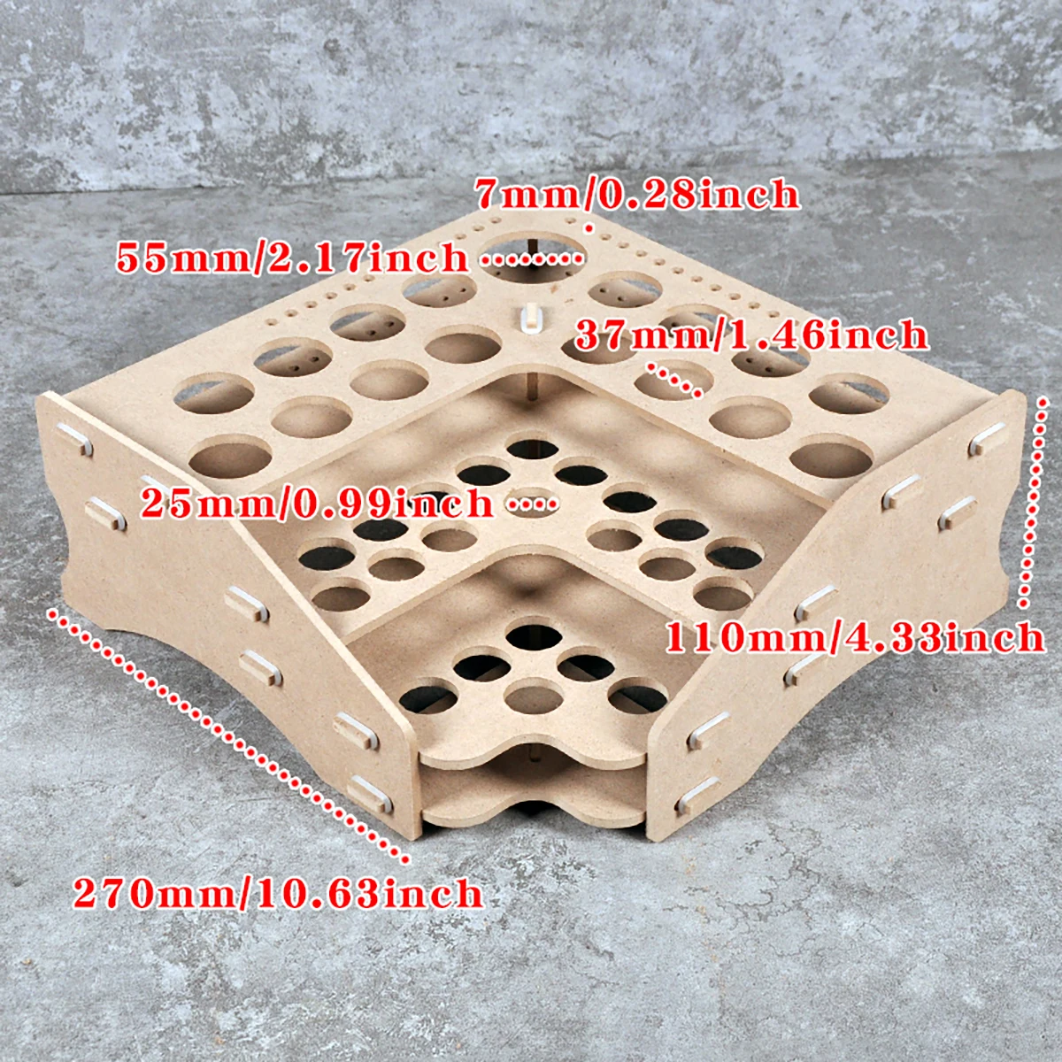 Modular Corner Paint Storage Rack with Desktop Paint Bottle Cabinet for AK, MIG, GSI, TK Paint - Assembly Combination Organizer