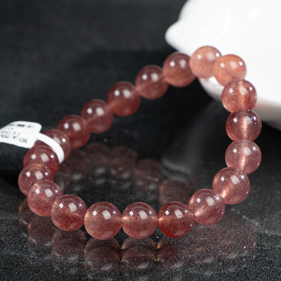 TIMESWIND أصيلة 7A-نوع الفراولة كريستال الوردي 10 مللي متر مطرز محظوظ الحب المرأة سوار غرامة مجوهرات مع شهادة