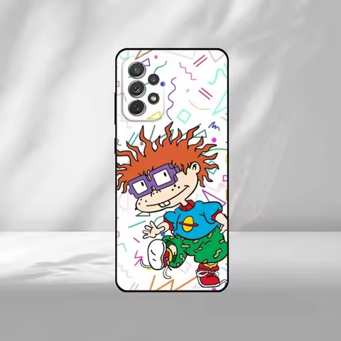 R-Rugrats Phone Case For Samsung S25,S24,S21,S22,S23,S30,Ultra,S20,Plus,Fe,Note,10,9,5G Black Cover