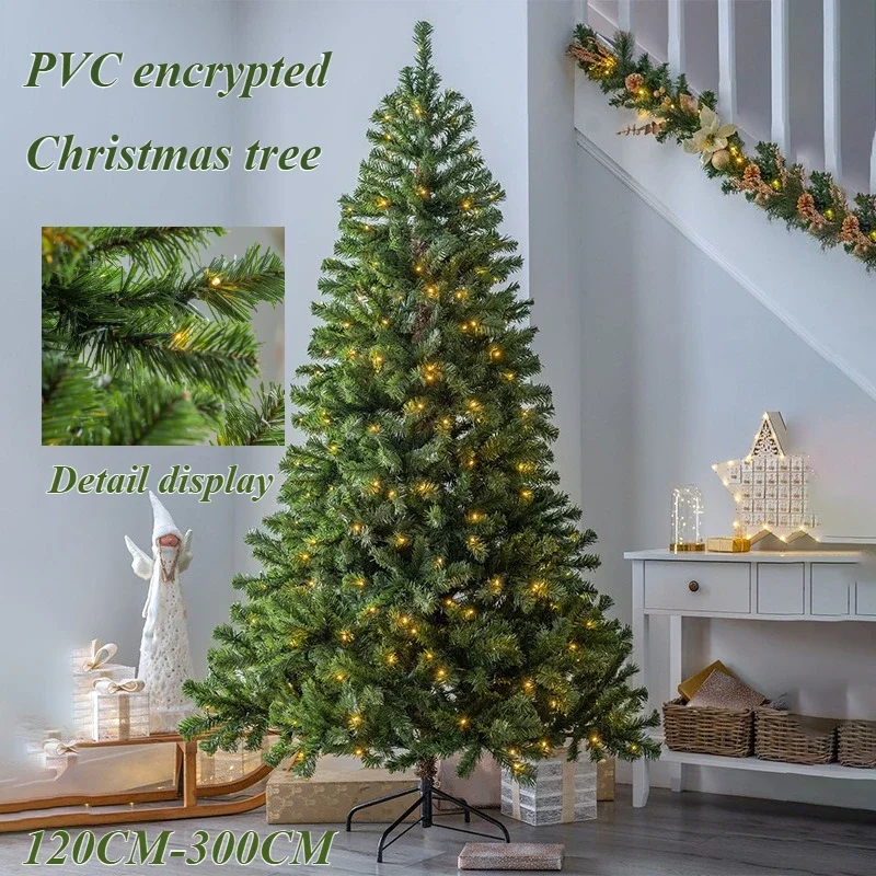 

Artificial Christmas Trees with LED Lights Large PVC Encrypted Christmas Trees 120CM-300CM Family New Year Atmosphere Decoration