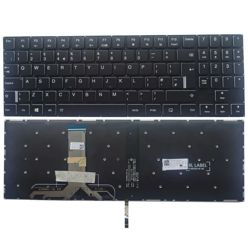 New Laptop UK Keyboard for Lenovo Legion Y7000 Y7000P Y530 15 Y530P Y530-15ICH Y530-15ICH-1060 Backlit No Frame