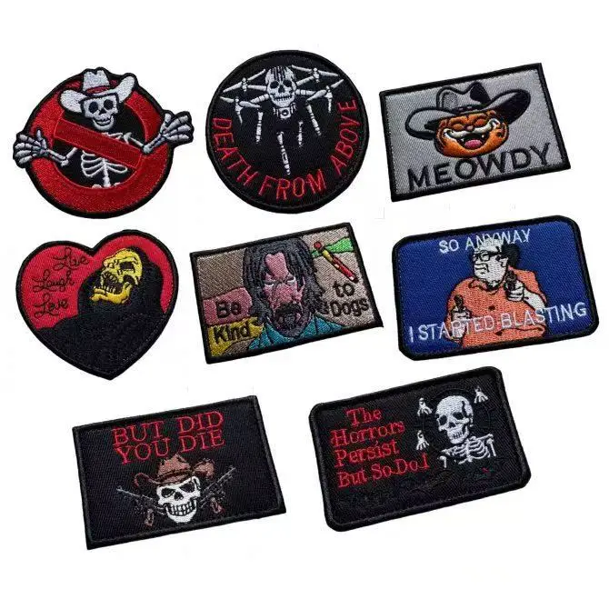 Outdoor Embroidered Flag Hook and Loop Patch Embroidery Badge Fabric Magic Stick Cross-Border Goods Clothing Accessories