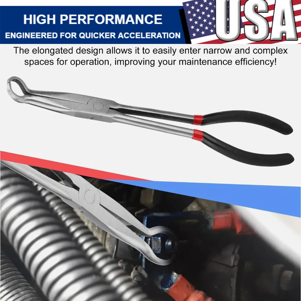 

11-дюймовые плоскогубцы для свечей зажигания, длинные плоскогубцы для снятия свечей зажигания, автомобильные разъемы, ручной инструмент для разборки и ремонта