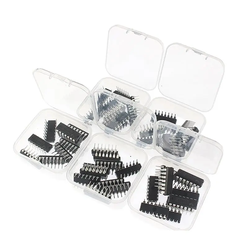 ABZW DIP-14 50PCS Integrated Circuit Logic IC 74HC/74LS 5 Values IC Chip Assortment Box Kit Electronic Component