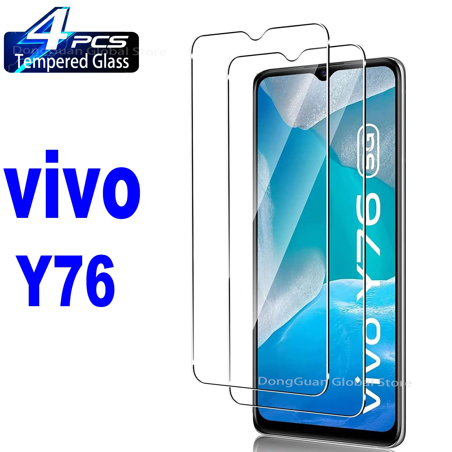 2/4Pcs High Auminum Tempered Glass For VIVO Y76 5G Screen Protector Glass Film