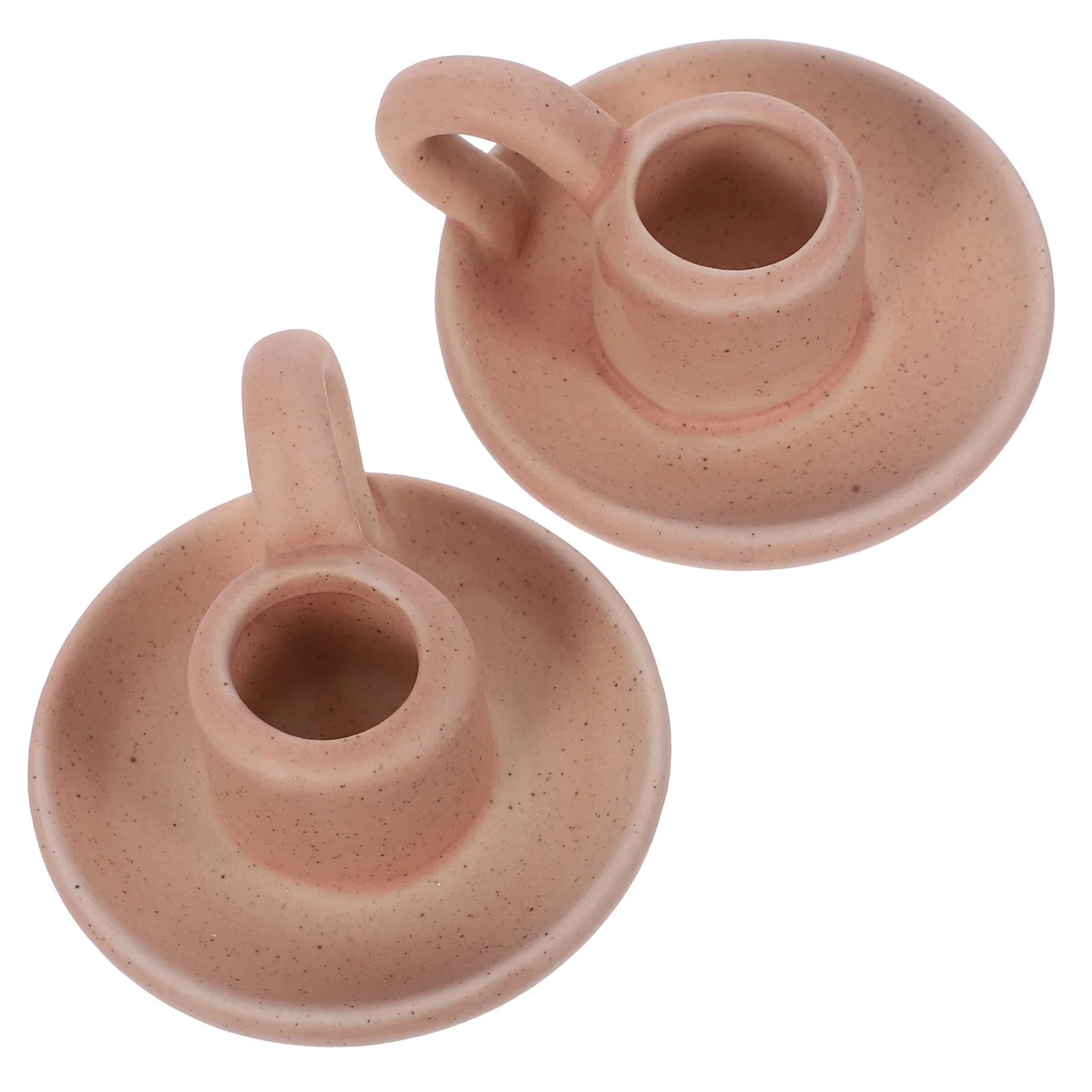 

2 Pcs Ceramic Display Holder Decorative Candlestick for Tabletop with Handle