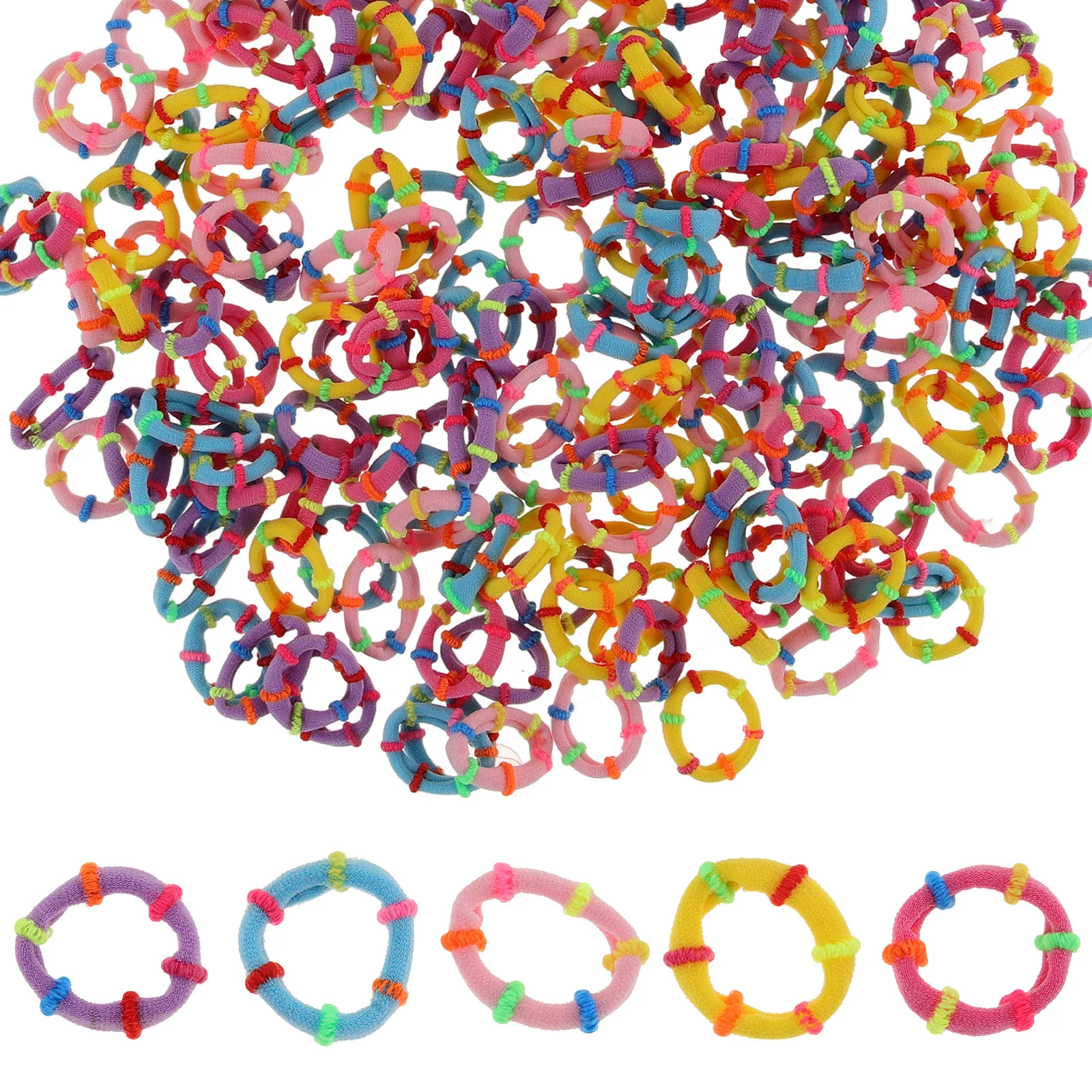 

200Pcs Candy Color Hair Ties for Girls Kids Mini Elastic Scrunchies Non Slip Hair Ropes for Ponytail Braid Mini Scrunchies