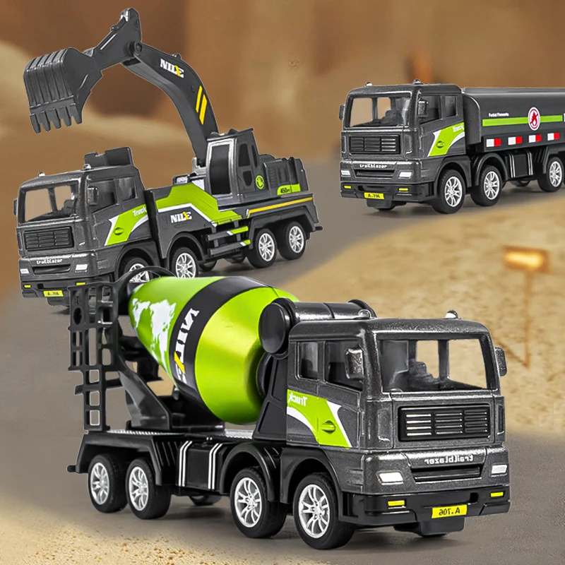 Children's Gift Engineering Car Toys Children's Excavator Alloy Crane Dumper Engineering Car Toys