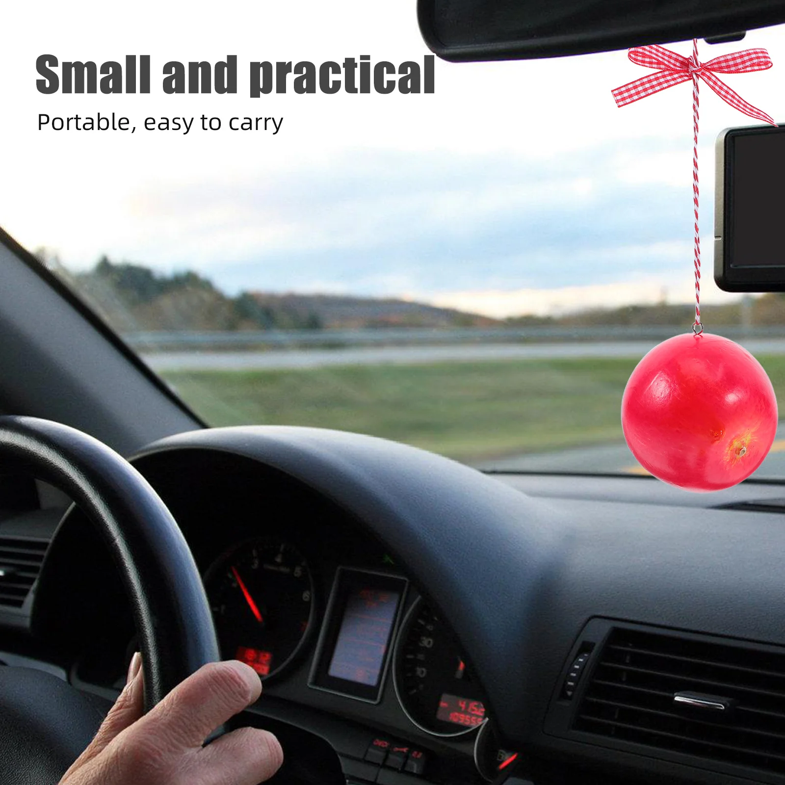 

4Pcs Car Apple Pendant Hanging Ornament Realistic Design Rearview Mirror Car Interior Decoration Cute Automotive Accessories