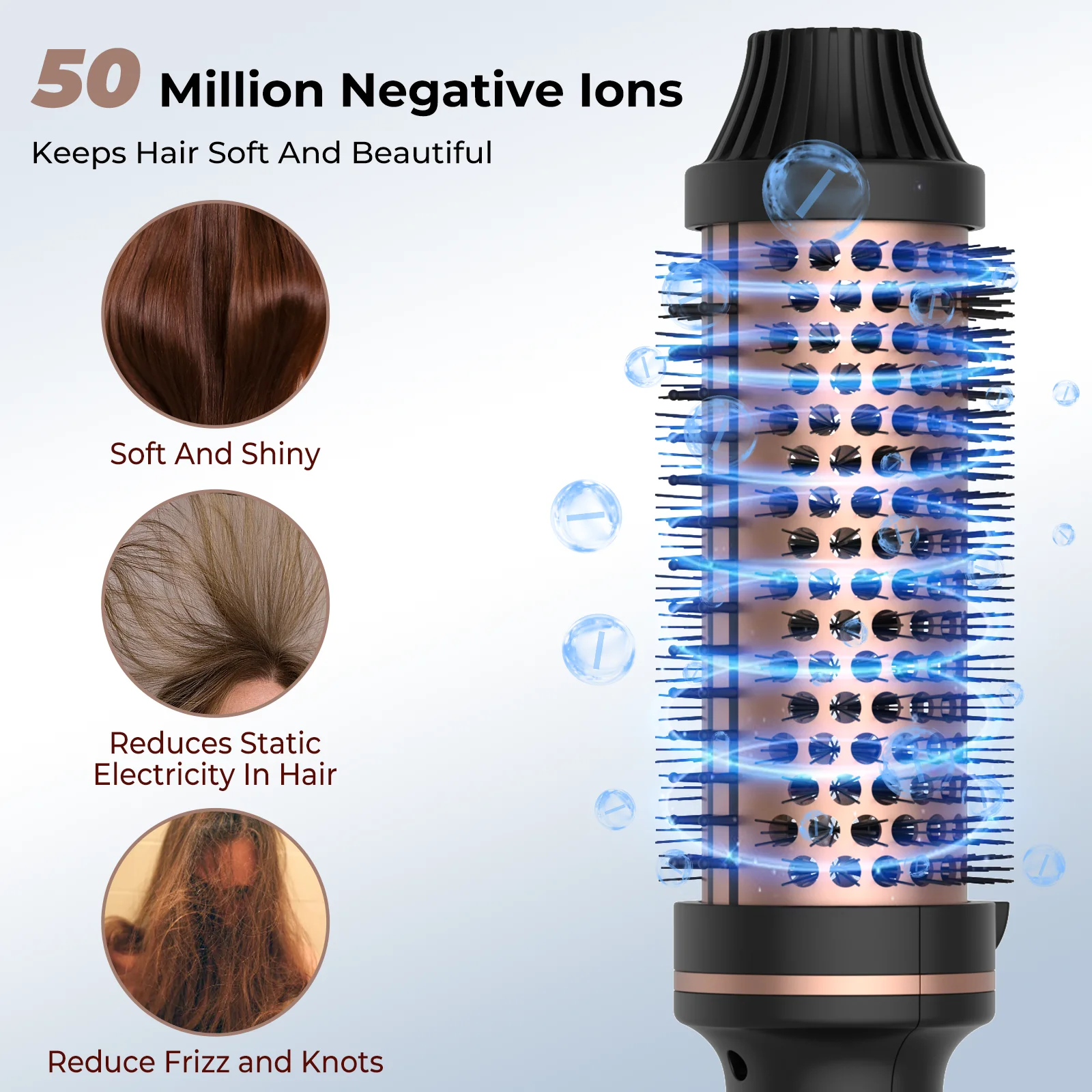 115 Professional 3 In 1 Thermal Hair Styling Tool, Anti-Scald Heating Curling Brush & Straightening Iron, Multifunctional Electric Comb to Create Curls, Smooth Straight & Voluminous Hairstyles, Perfect Gift for Valentine’s Day