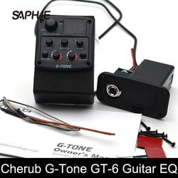 Cherub G-Tone GT-6 Acoustic Guitar Preamp, Piezo Pickup, 3-Band EQ Equalizer, LCD Tuner, Reverb, Delay, Chorus, Wide