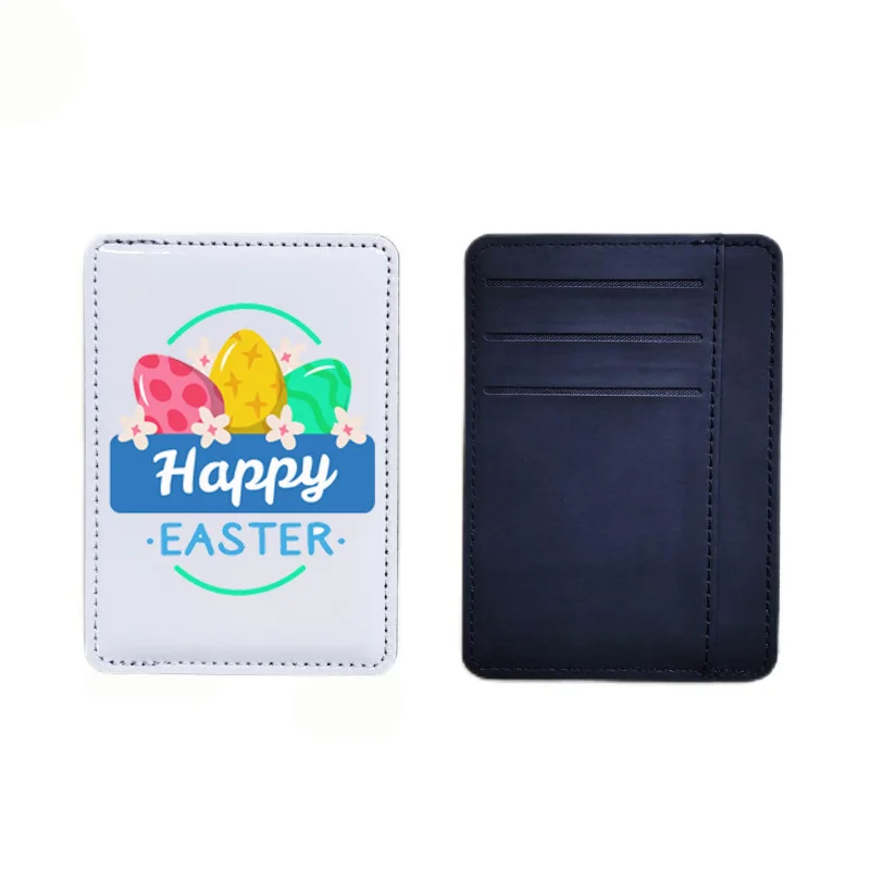 DHL100pcs Sublimation DIY Blank PU Side Credit Card Holder