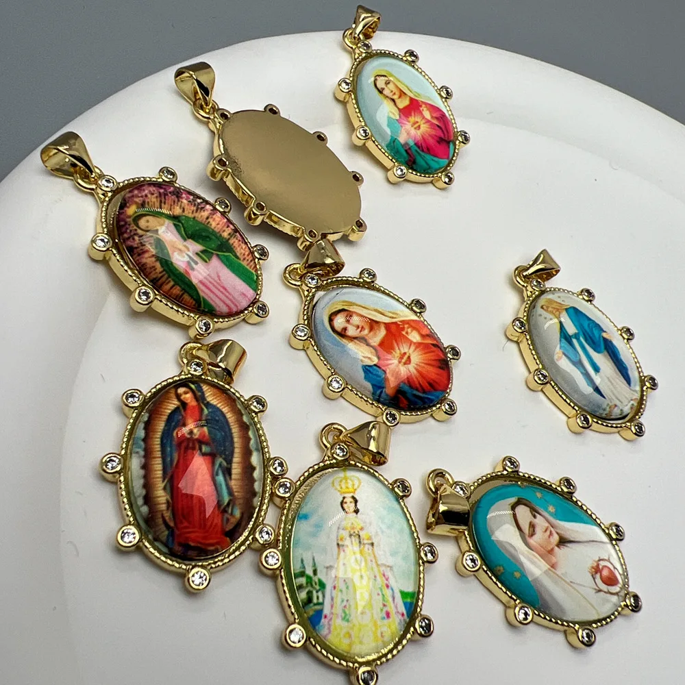 1pcs Our Lady of Guadalupe Pendant Europe and The United States Wind Enamel Pendant Diy Jewelry Accessories Wholesales