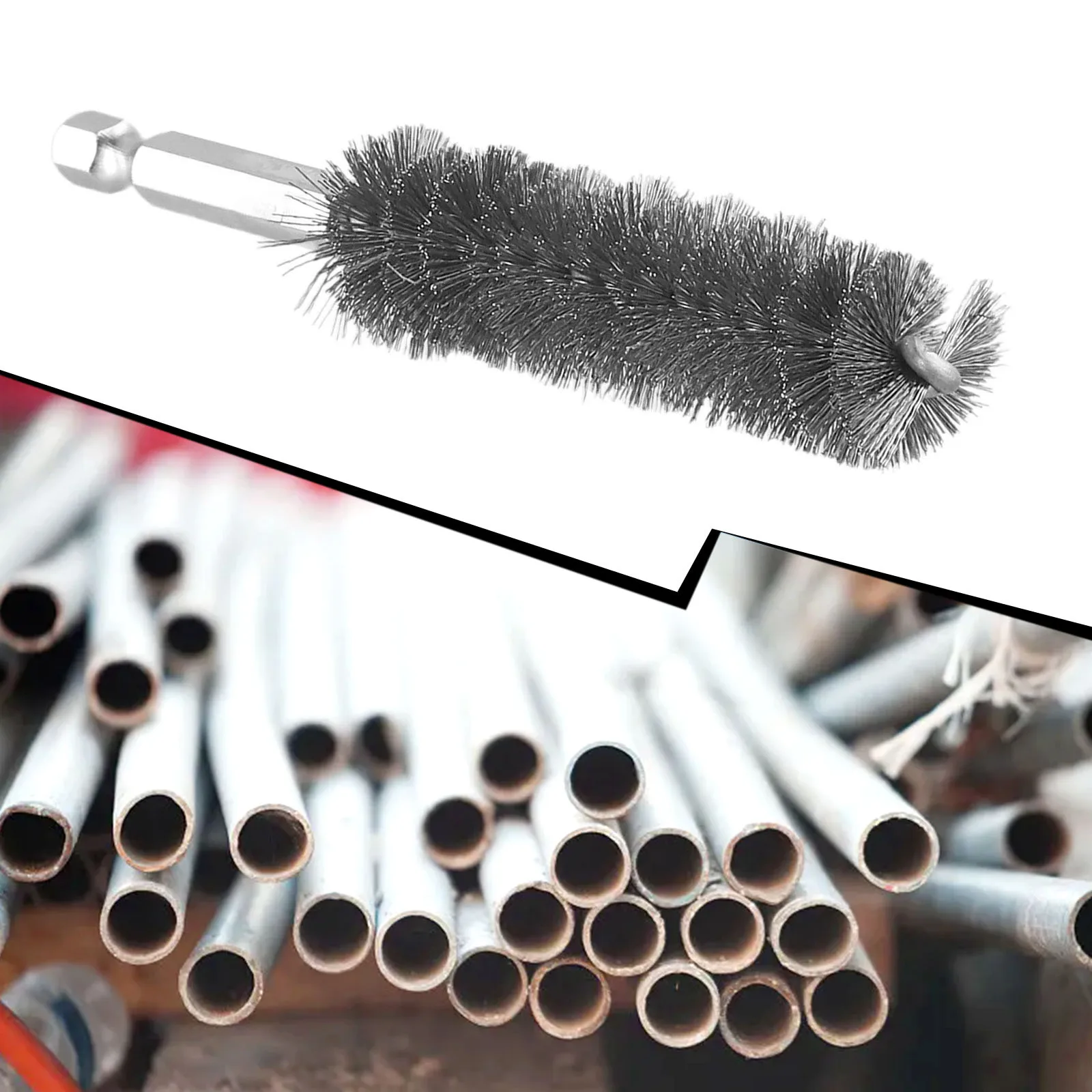 8-19mm Chimney Brush Cleaning Brush Round Steel Wire Fireplace Flue Pipe Rust Circular Thread Interface Industrial Pipe Brush