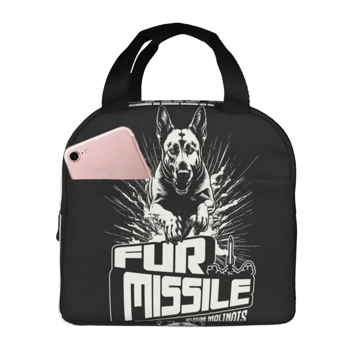 

K9 Unit Malinois Belgian Shepherd Dog Insulated Lunch Bag for Women Office Cooler Thermal Food Box Tote Lunch Boxes Container